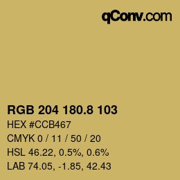 カラーコード: RGB 204 180.8 103 | qconv.com