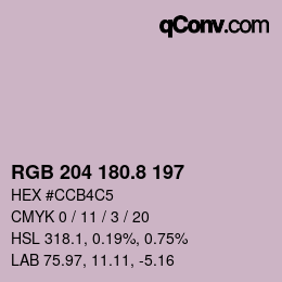 カラーコード: RGB 204 180.8 197 | qconv.com