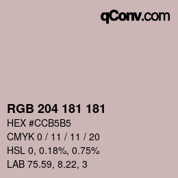 Código de color: RGB 204 181 181 | qconv.com