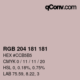 Code couleur: RGB 204 181 181 | qconv.com