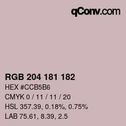 Código de color: RGB 204 181 182 | qconv.com
