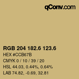 カラーコード: RGB 204 182.6 123.6 | qconv.com