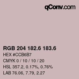 カラーコード: RGB 204 182.6 183.6 | qconv.com