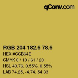 カラーコード: RGB 204 182.6 78.6 | qconv.com