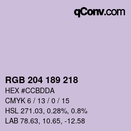 Farbcode: RGB 204 189 218 | qconv.com