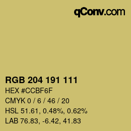 カラーコード: RGB 204 191 111 | qconv.com