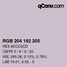 カラーコード: RGB 204 192 205 | qconv.com