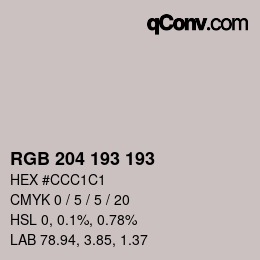 カラーコード: RGB 204 193 193 | qconv.com