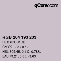 カラーコード: RGB 204 193 203 | qconv.com