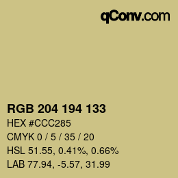 Código de color: RGB 204 194 133 | qconv.com