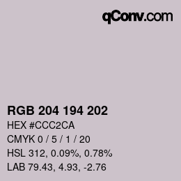 カラーコード: RGB 204 194 202 | qconv.com