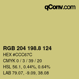 Color code: RGB 204 198.8 124 | qconv.com