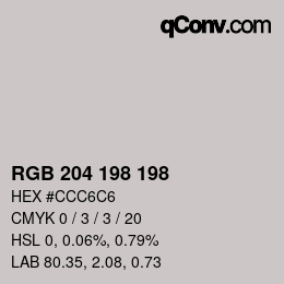 Color code: RGB 204 198 198 | qconv.com