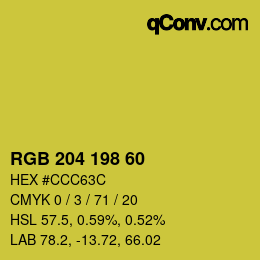 カラーコード: RGB 204 198 60 | qconv.com