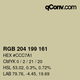 Color code: RGB 204 199 161 | qconv.com