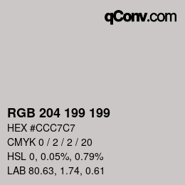 Color code: RGB 204 199 199 | qconv.com