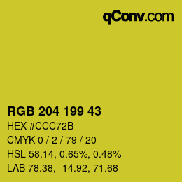 Code couleur: RGB 204 199 43 | qconv.com