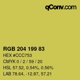 Color code: RGB 204 199 83 | qconv.com