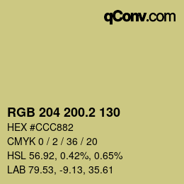 カラーコード: RGB 204 200.2 130 | qconv.com