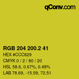 カラーコード: RGB 204 200.2 41 | qconv.com