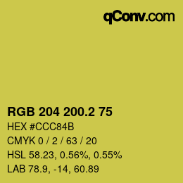 カラーコード: RGB 204 200.2 75 | qconv.com