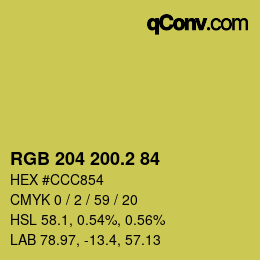カラーコード: RGB 204 200.2 84 | qconv.com