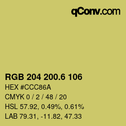 カラーコード: RGB 204 200.6 106 | qconv.com