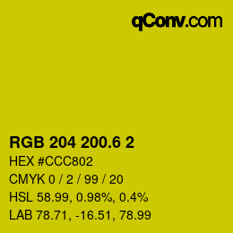 カラーコード: RGB 204 200.6 2 | qconv.com