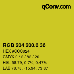 カラーコード: RGB 204 200.6 36 | qconv.com