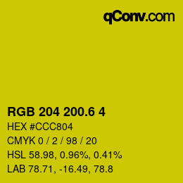 カラーコード: RGB 204 200.6 4 | qconv.com