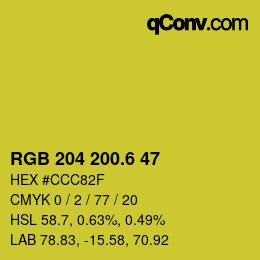 カラーコード: RGB 204 200.6 47 | qconv.com