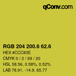 カラーコード: RGB 204 200.6 62.6 | qconv.com