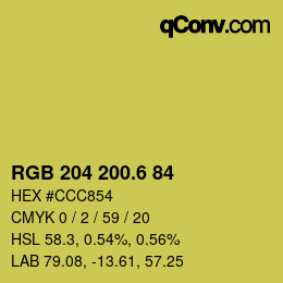 カラーコード: RGB 204 200.6 84 | qconv.com