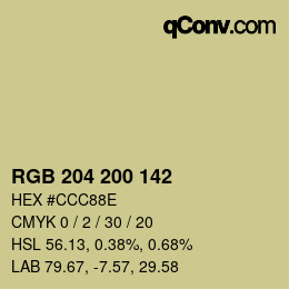 Farbcode: RGB 204 200 142 | qconv.com