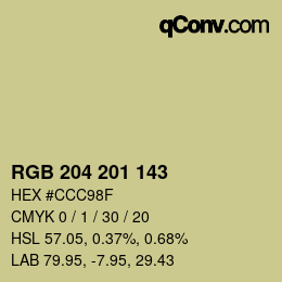 Farbcode: RGB 204 201 143 | qconv.com