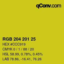 Color code: RGB 204 201 25 | qconv.com