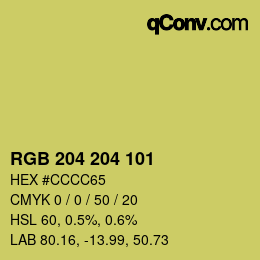 Color code: RGB 204 204 101 | qconv.com