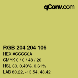 Color code: RGB 204 204 106 | qconv.com