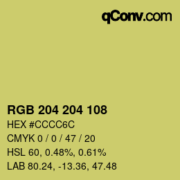 Farbcode: RGB 204 204 108 | qconv.com