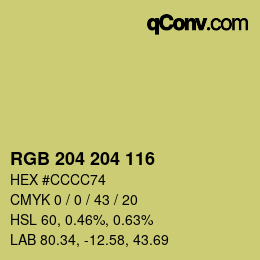 Farbcode: RGB 204 204 116 | qconv.com