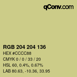 Color code: RGB 204 204 136 | qconv.com