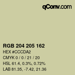 Color code: RGB 204 205 162 | qconv.com