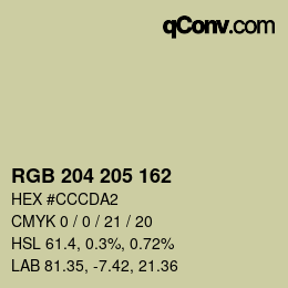 カラーコード: RGB 204 205 162 | qconv.com