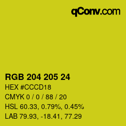 カラーコード: RGB 204 205 24 | qconv.com