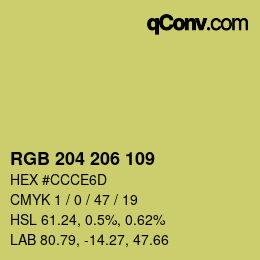 Farbcode: RGB 204 206 109 | qconv.com