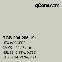 カラーコード: RGB 204 206 191 | qconv.com