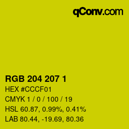 Color code: RGB 204 207 1 | qconv.com