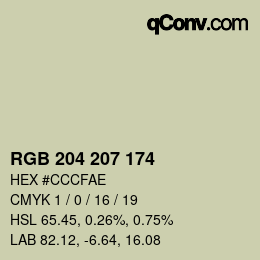 Farbcode: RGB 204 207 174 | qconv.com