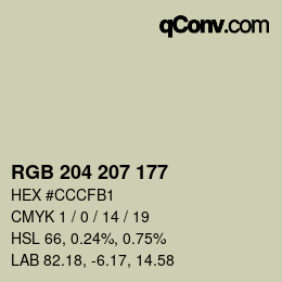 颜色代码: RGB 204 207 177 | qconv.com