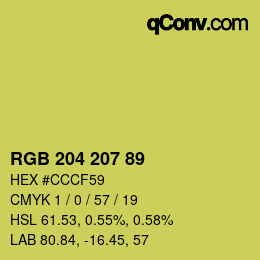 Farbcode: RGB 204 207 89 | qconv.com